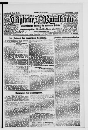 Tägliche Rundschau vom 03.08.1922