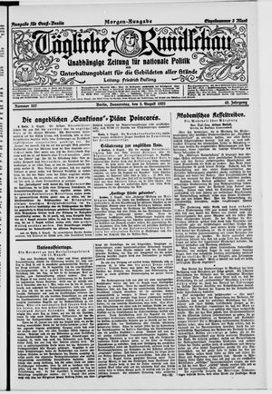 Tägliche Rundschau vom 03.08.1922