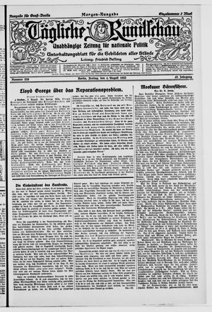 Tägliche Rundschau vom 04.08.1922