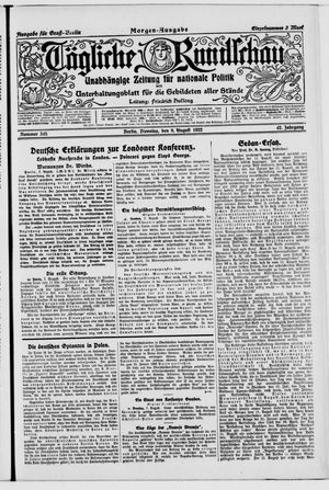 Tägliche Rundschau vom 08.08.1922