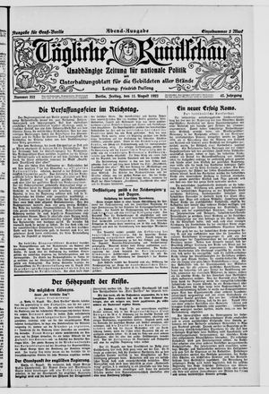 Tägliche Rundschau vom 11.08.1922