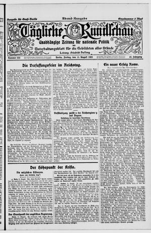 Tägliche Rundschau vom 11.08.1922