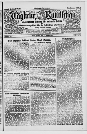Tägliche Rundschau vom 11.08.1922