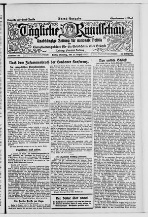 Tägliche Rundschau vom 15.08.1922