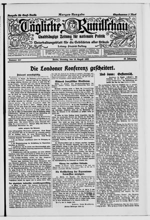 Tägliche Rundschau vom 15.08.1922