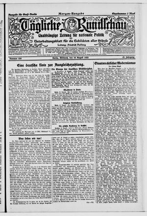 Tägliche Rundschau vom 16.08.1922
