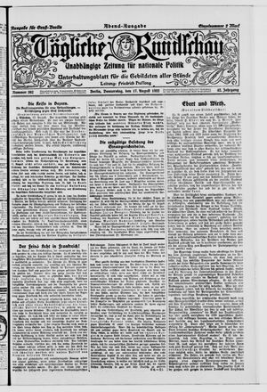 Tägliche Rundschau vom 17.08.1922