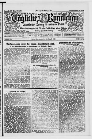 Tägliche Rundschau vom 19.08.1922