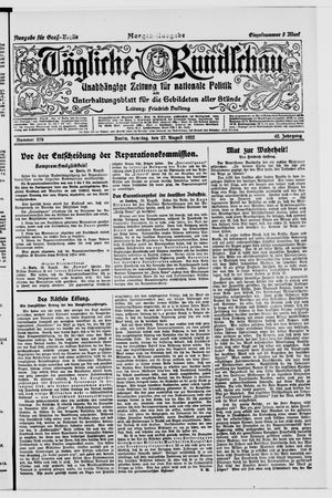 Tägliche Rundschau on Aug 27, 1922