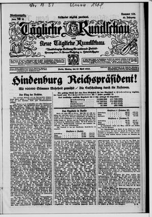 Tägliche Rundschau vom 27.04.1925