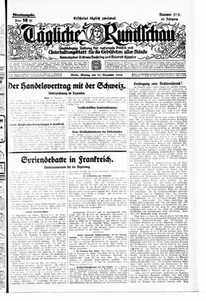 Tägliche Rundschau vom 21.12.1925