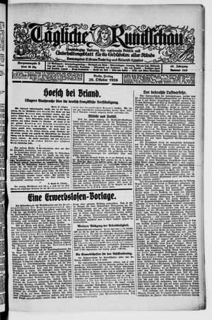 Tägliche Rundschau vom 29.10.1926