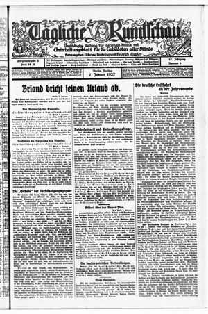 Tägliche Rundschau vom 07.01.1927