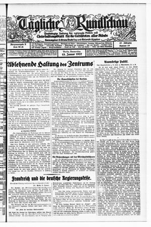 Tägliche Rundschau vom 13.01.1927