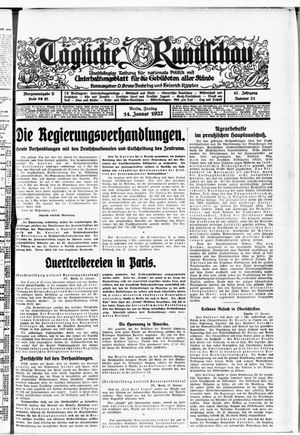 Tägliche Rundschau vom 14.01.1927