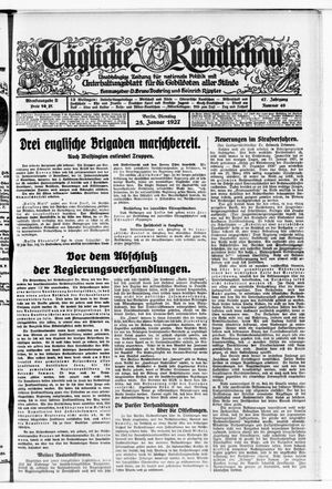 Tägliche Rundschau vom 25.01.1927