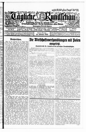 Tägliche Rundschau vom 13.02.1927