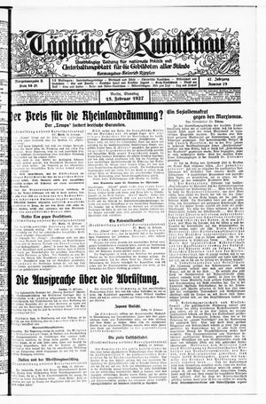 Tägliche Rundschau on Feb 15, 1927