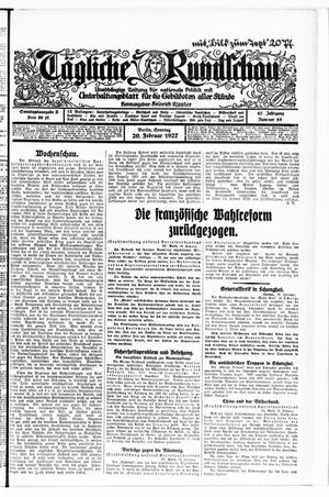 Tägliche Rundschau vom 20.02.1927