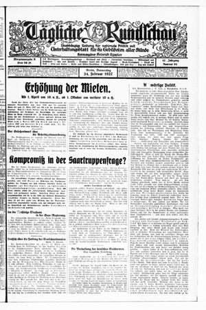 Tägliche Rundschau on Feb 24, 1927