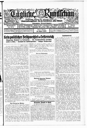 Tägliche Rundschau vom 25.04.1927
