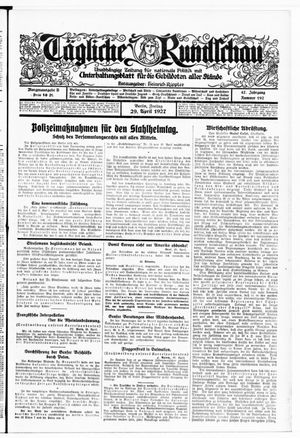 Tägliche Rundschau vom 29.04.1927