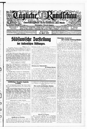 Tägliche Rundschau vom 29.04.1927