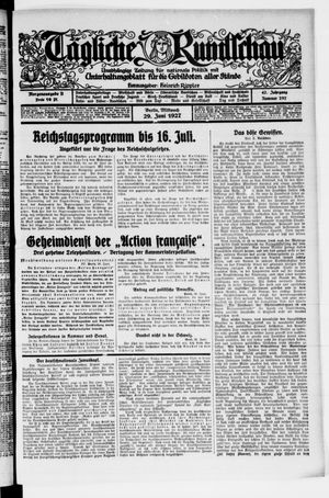 Tägliche Rundschau vom 29.06.1927