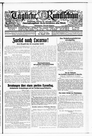 Tägliche Rundschau on Aug 16, 1927