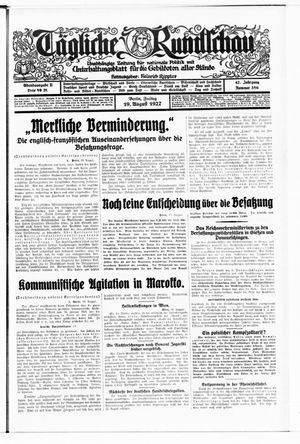 Tägliche Rundschau vom 19.08.1927