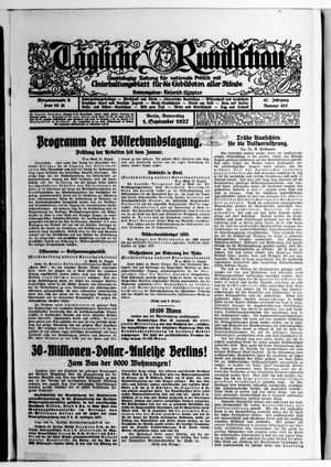 Tägliche Rundschau on Sep 1, 1927