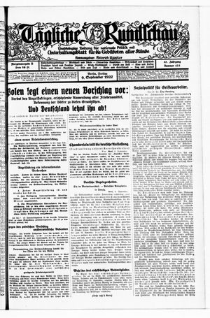 Tägliche Rundschau vom 09.09.1927