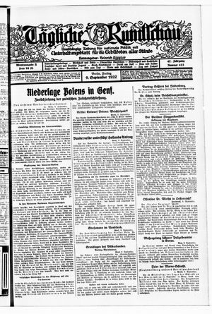 Tägliche Rundschau vom 09.09.1927