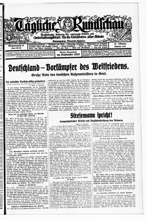 Tägliche Rundschau vom 10.09.1927