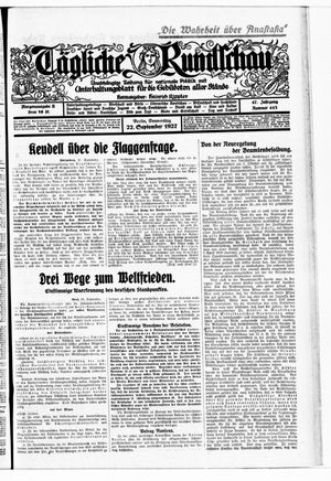 Tägliche Rundschau on Sep 22, 1927