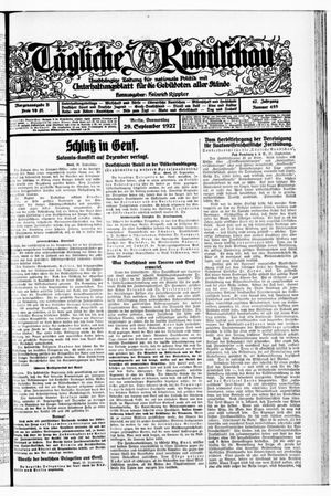 Tägliche Rundschau vom 29.09.1927