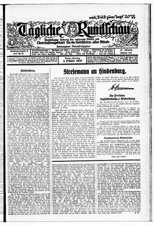 Tägliche Rundschau on Oct 2, 1927