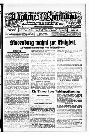Tägliche Rundschau on Oct 3, 1927