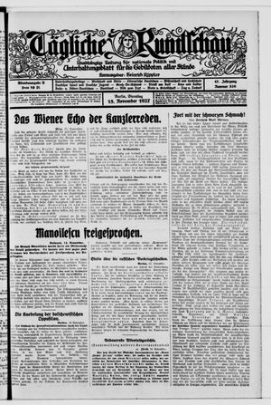 Tägliche Rundschau vom 15.11.1927