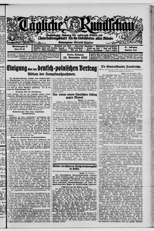 Tägliche Rundschau vom 23.11.1927
