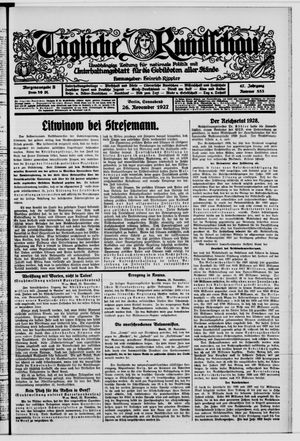 Tägliche Rundschau vom 26.11.1927