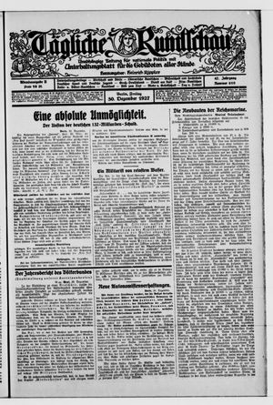 Tägliche Rundschau vom 30.12.1927