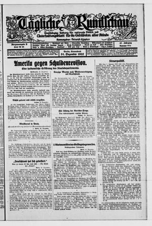 Tägliche Rundschau vom 31.12.1927