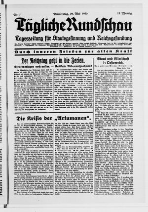 Tägliche Rundschau vom 29.05.1930