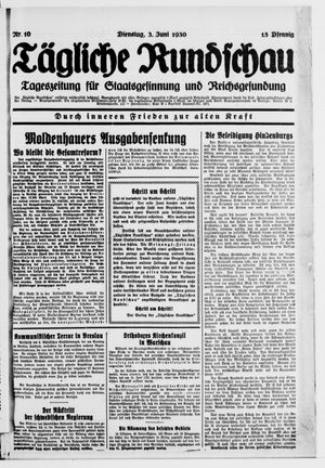 Tägliche Rundschau vom 03.06.1930