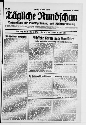 Tägliche Rundschau vom 08.06.1930