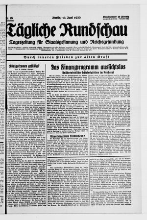 Tägliche Rundschau vom 13.06.1930