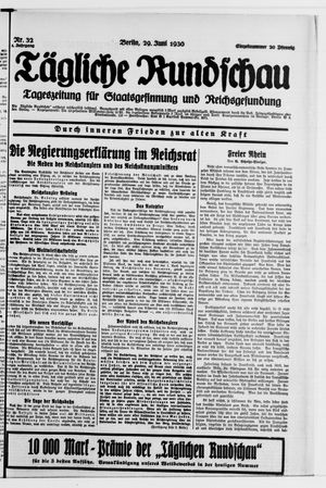Tägliche Rundschau vom 29.06.1930