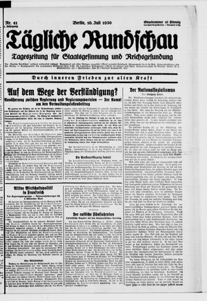 Tägliche Rundschau vom 10.07.1930