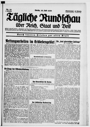 Tägliche Rundschau vom 26.07.1930